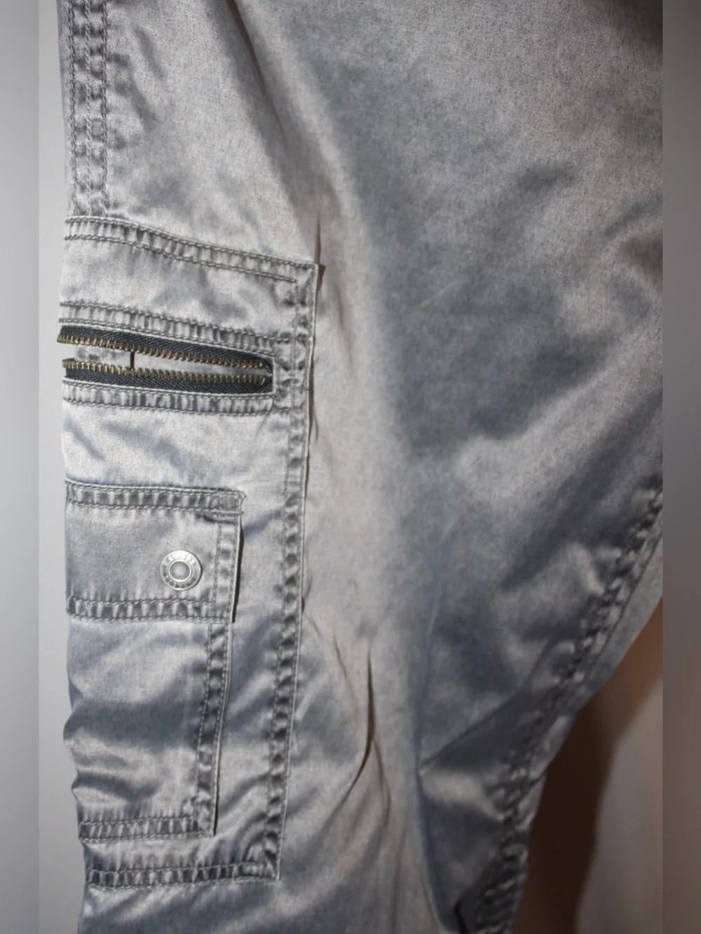 Vintage Thrifted y2k chrome-metallic cargo pants from EXPRESS